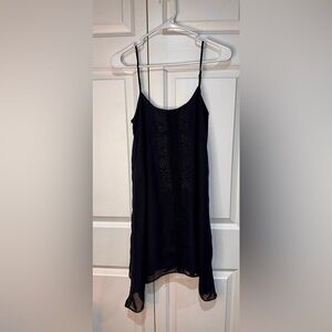 BCBGeneration Black Embroidered Dress XSmall (party, occasion, mini)